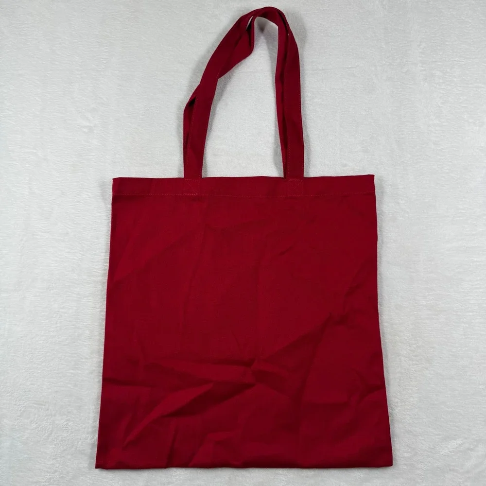Sezane Red LOVE‎ Graphic Cotton Canvas Tote Bag Paris French Chic Shopping Bag